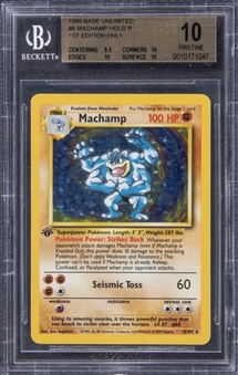 1999 Pokemon Base Unlimited 1st Edition Only Holographic #8 Machamp - BGS PRISTINE 10 - Pop 2